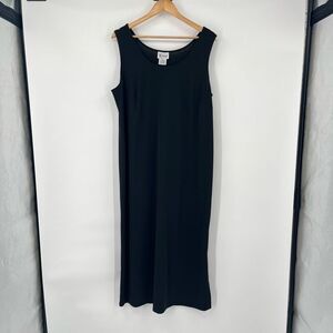 K Women Sheath Maxi Dress Scoop Neck Pullover Sleeveless Black Womens Size 16W